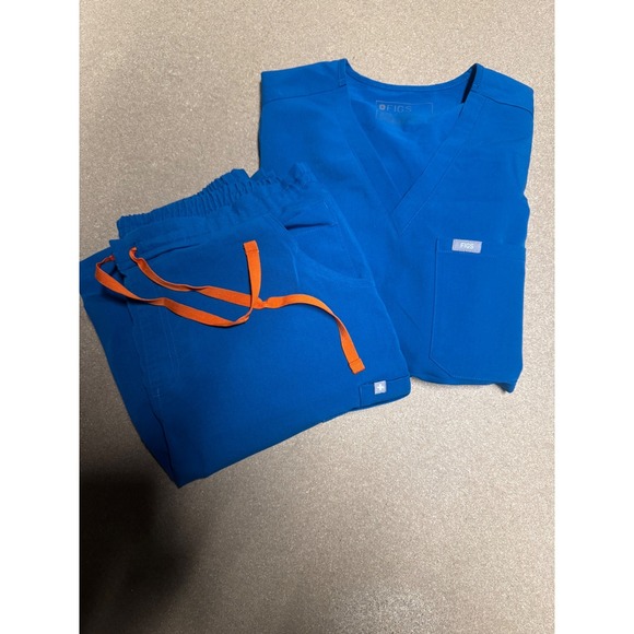 FIGS Royal Blue Scrubs Set Top S & Pants Women's Size M $120 - Picture 2 of 12